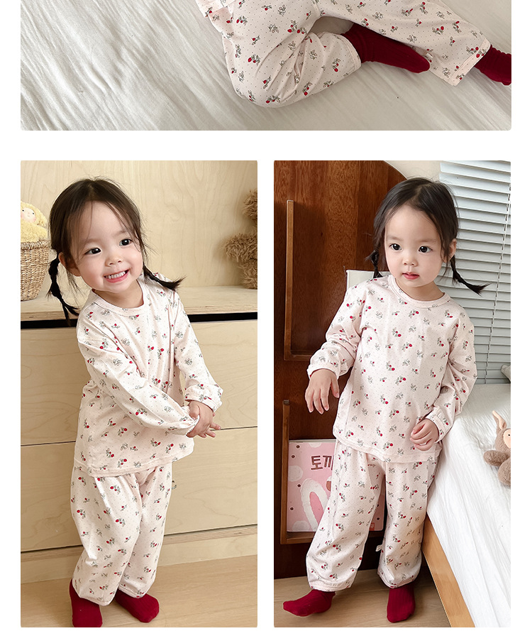 樱桃小花长袖套装_02