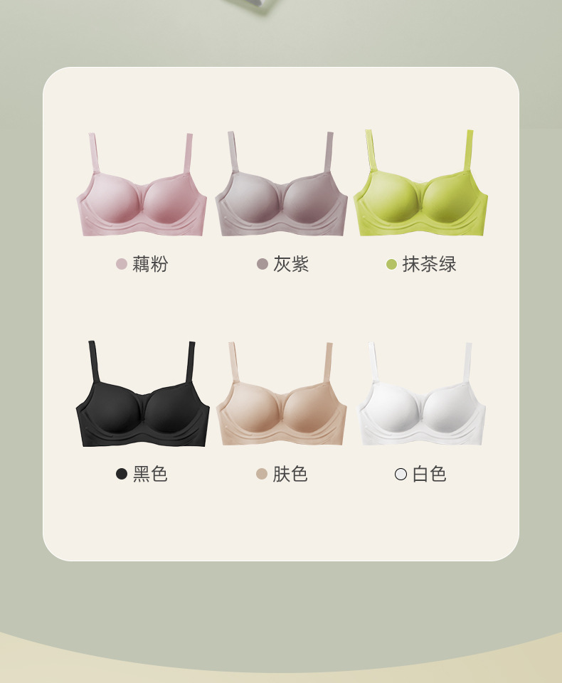 帮手描述图：无痕内衣女小胸聚拢软支撑平胸上托调整型收副乳抹胸