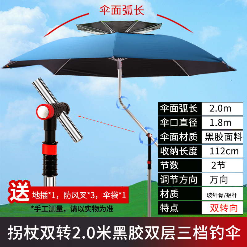 拐杖双转向蓝色双层200cm