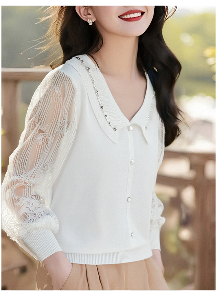 商品详情图_实拍！实拍！有大图！2025秋冬新V领针织上衣蕾