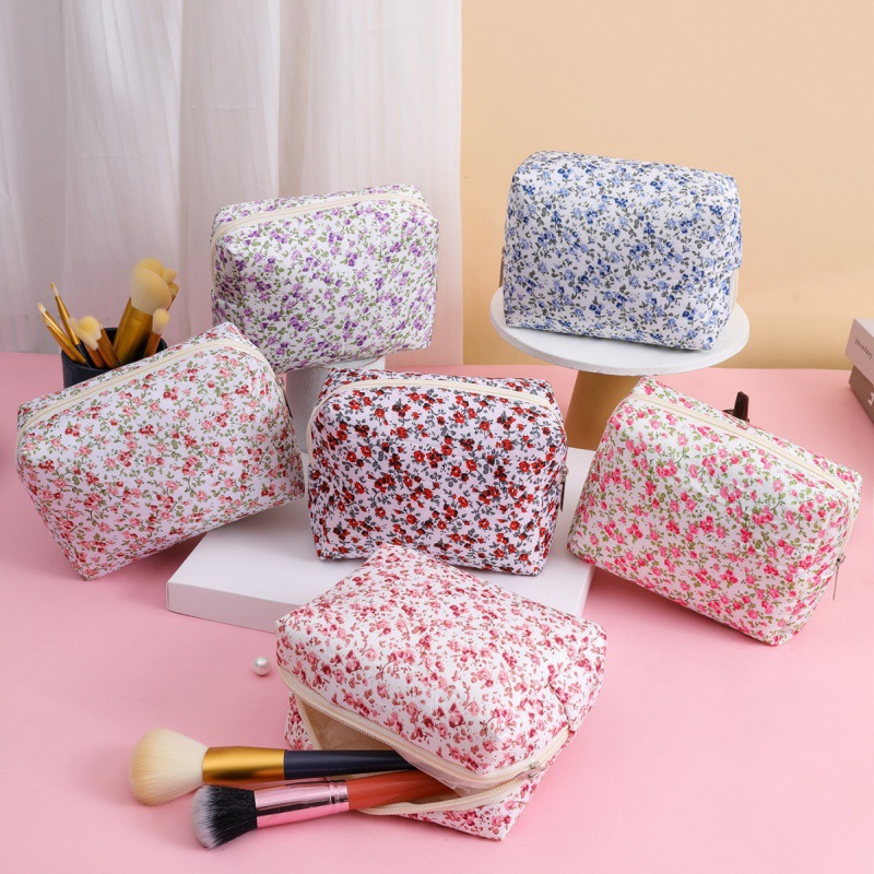 新款碎花ins风八角化妆包高颜值便携式旅行收纳洗漱包跨境专供