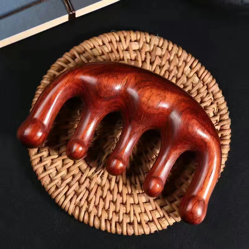 牛角红五球按摩梳