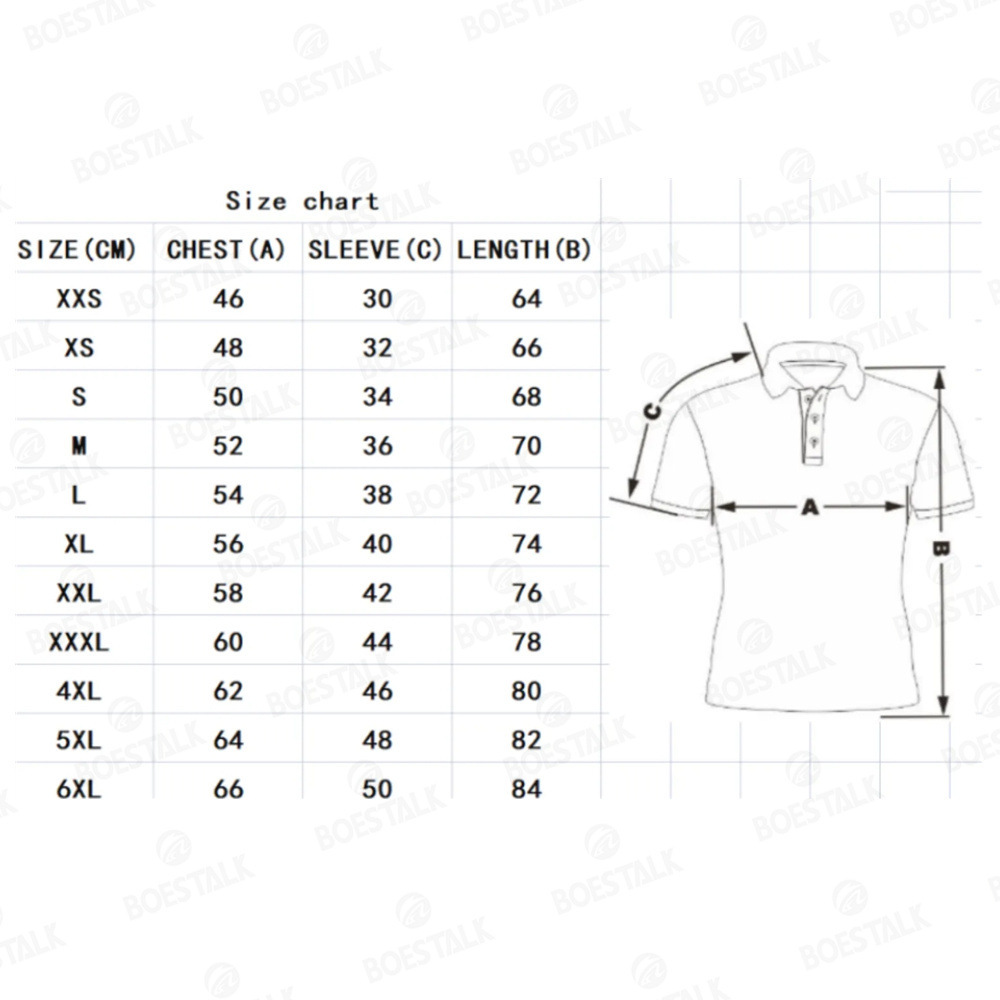 Polo尺码表-6XL