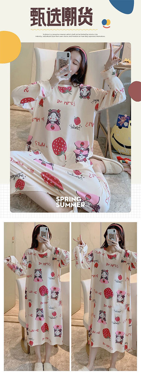 长袖睡裙详情图