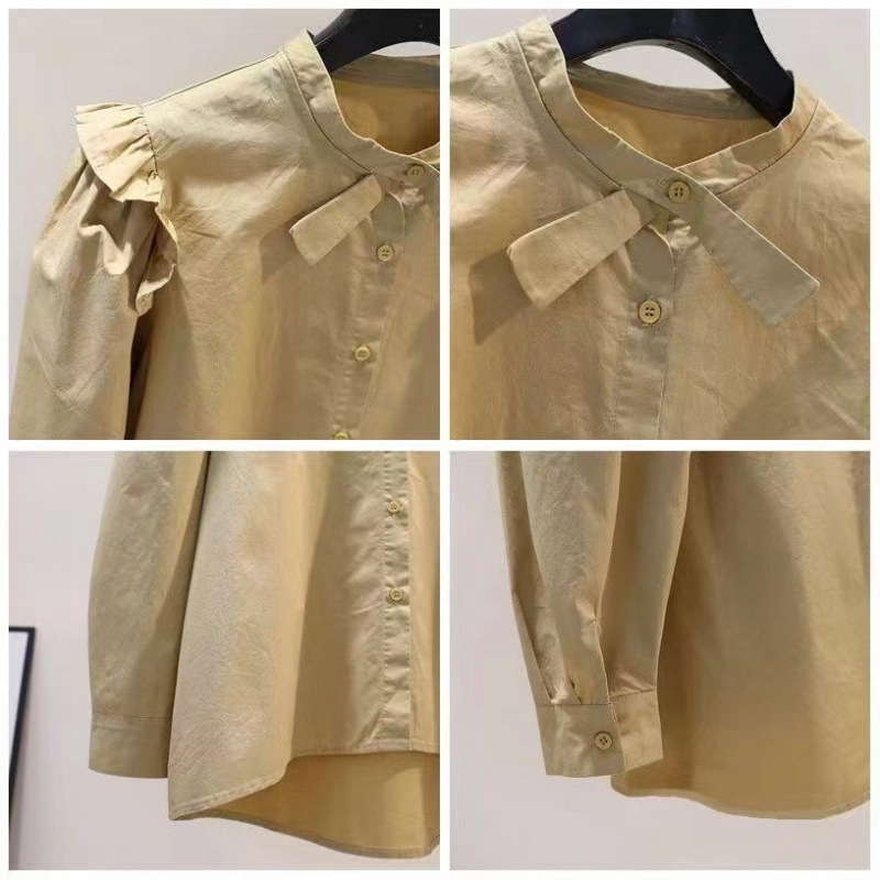 白色衬衫女2024年新款春季设计感蝴蝶结春装别致甜美洋气上衣