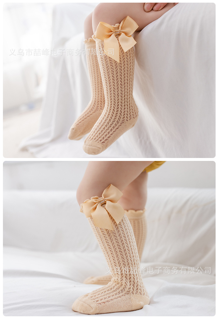 网眼蝴蝶结长筒袜_11