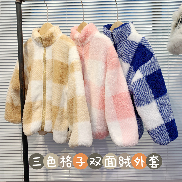 22828北极绒格子外套 13 (1)