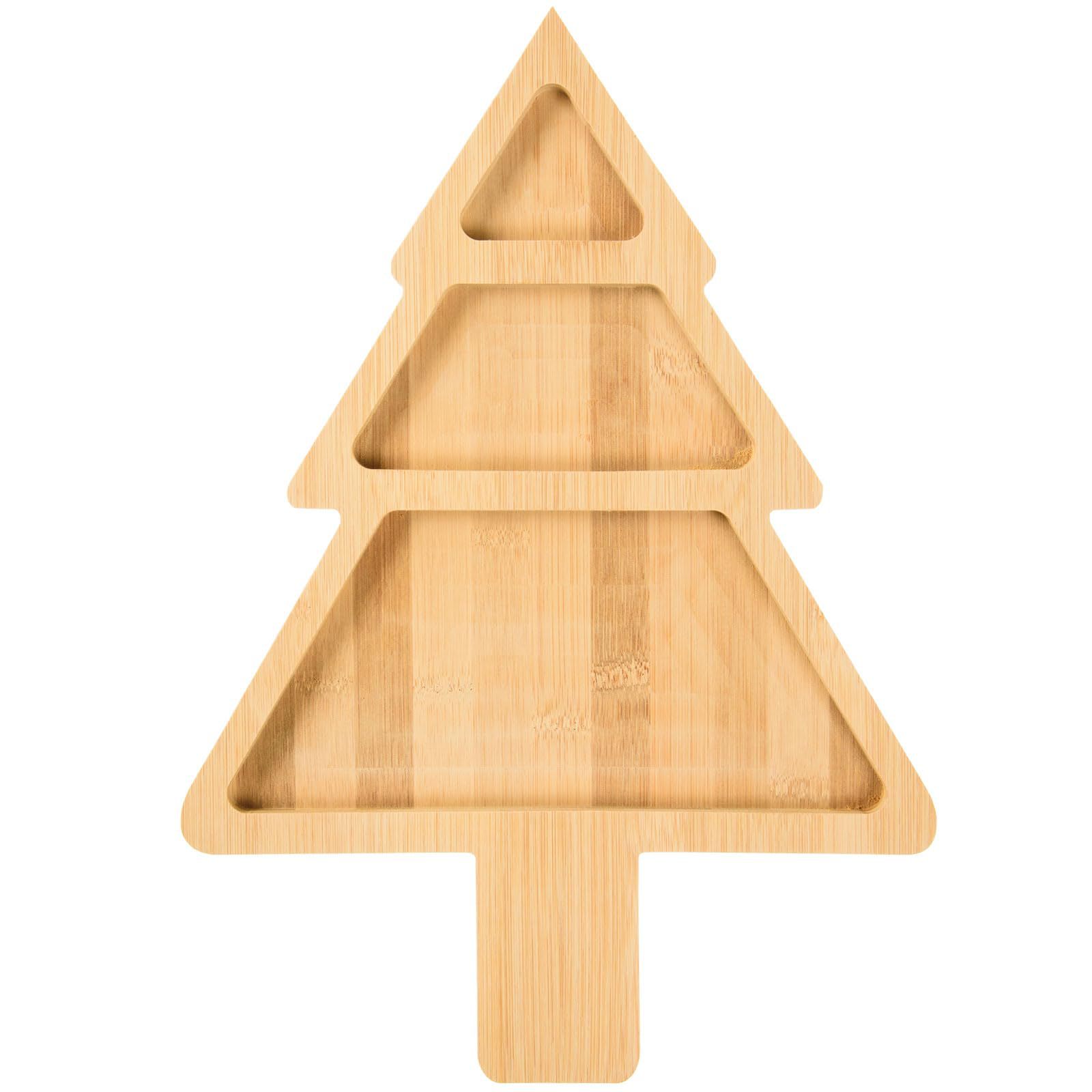 圣诞餐具干果零食多格木盘家水果盘子餐厅快餐盘木质托盘厂家批发