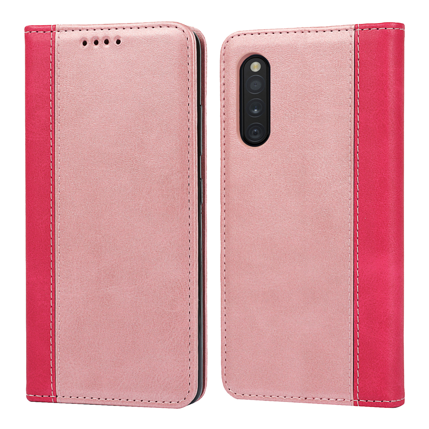 三星A41 日版 拼色小牛纹强磁皮套