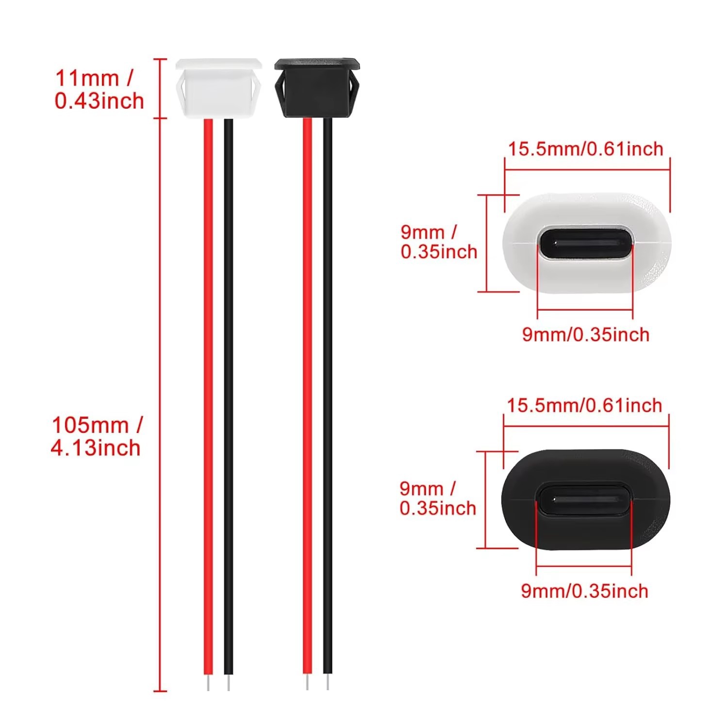 10pcs-Type-C-Female-Chassis-Wa