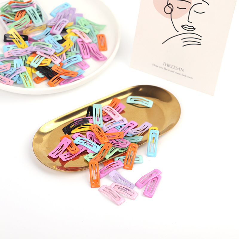 糖果色3cm迷你方形bb夹夏季儿童碎发马卡龙色边夹发饰刘海夹