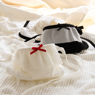 Lolita网红蝴蝶结绑带蕾丝女仆裙裤中腰纯欲纯棉女生三角裤 3002