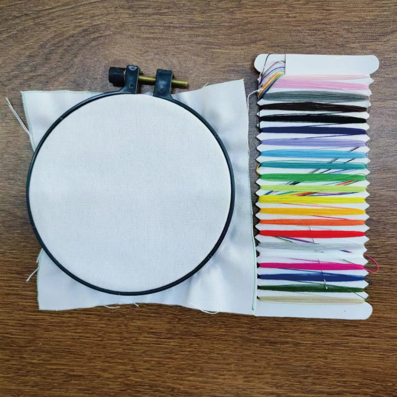 黄色绣绷-布-线