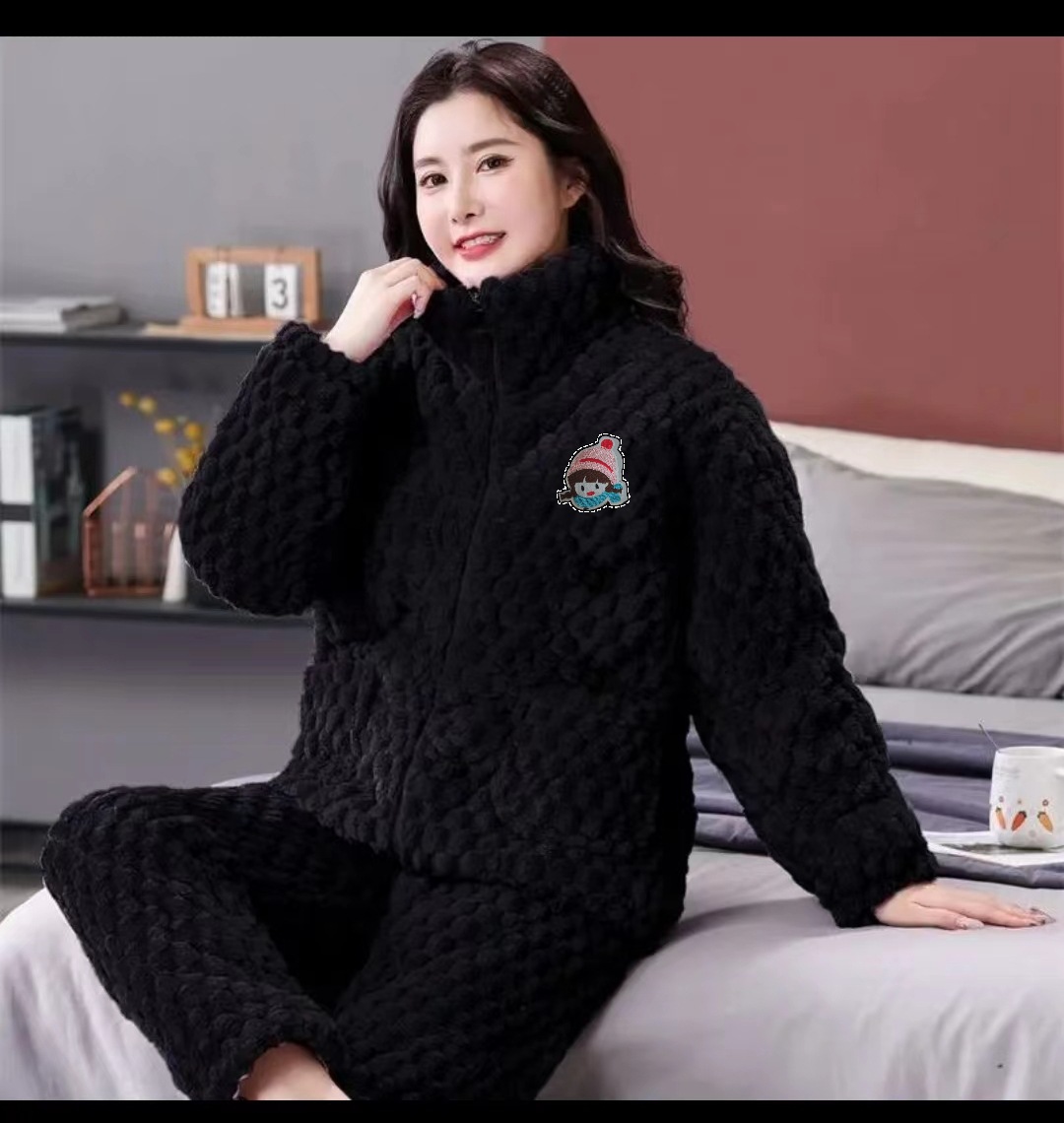 金龟绒拉链 黑色