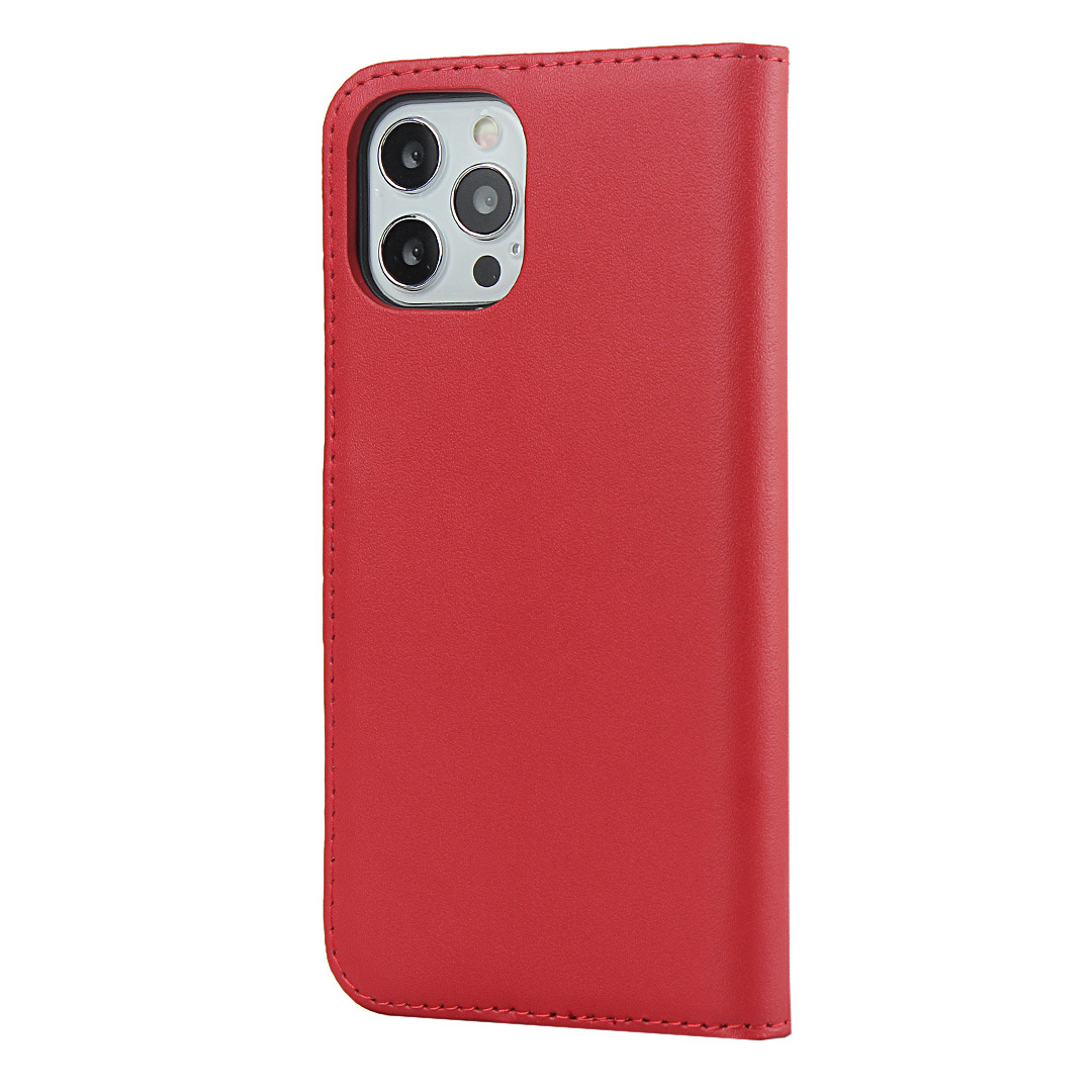 苹果iPhone12promax平纹真皮钱包皮套