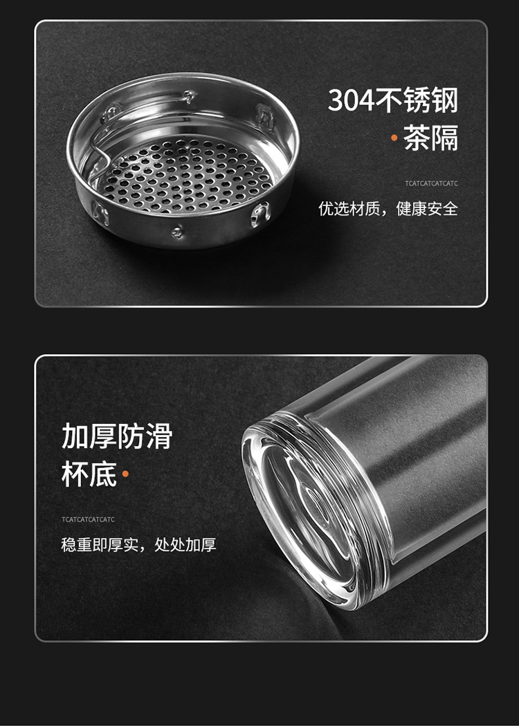 双层玻璃杯生产厂家定制广告杯子礼品杯带盖