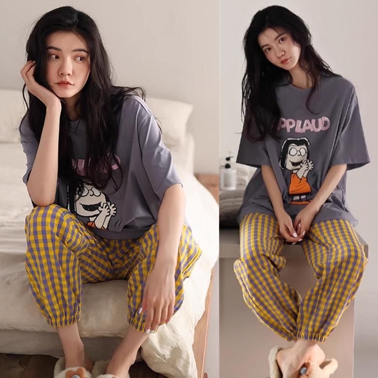 深灰桔色小孩黄缩格裤短长