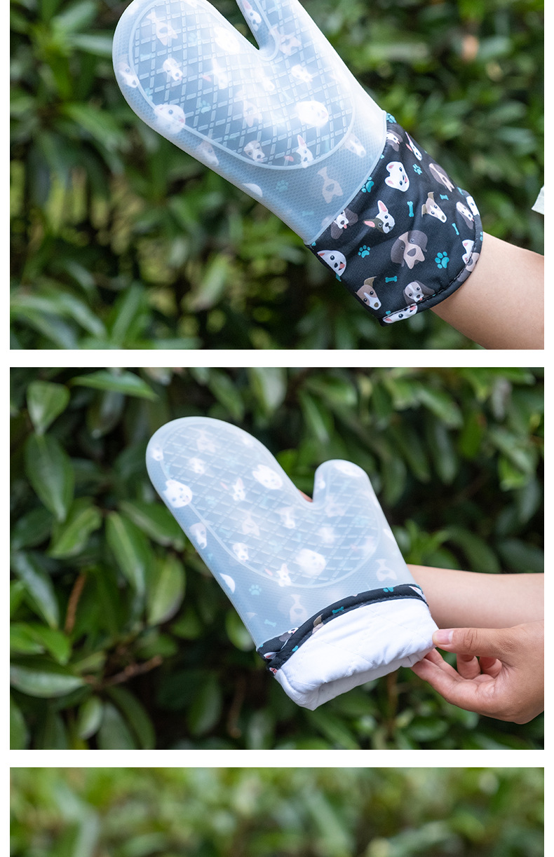 小狗图案硅胶手套