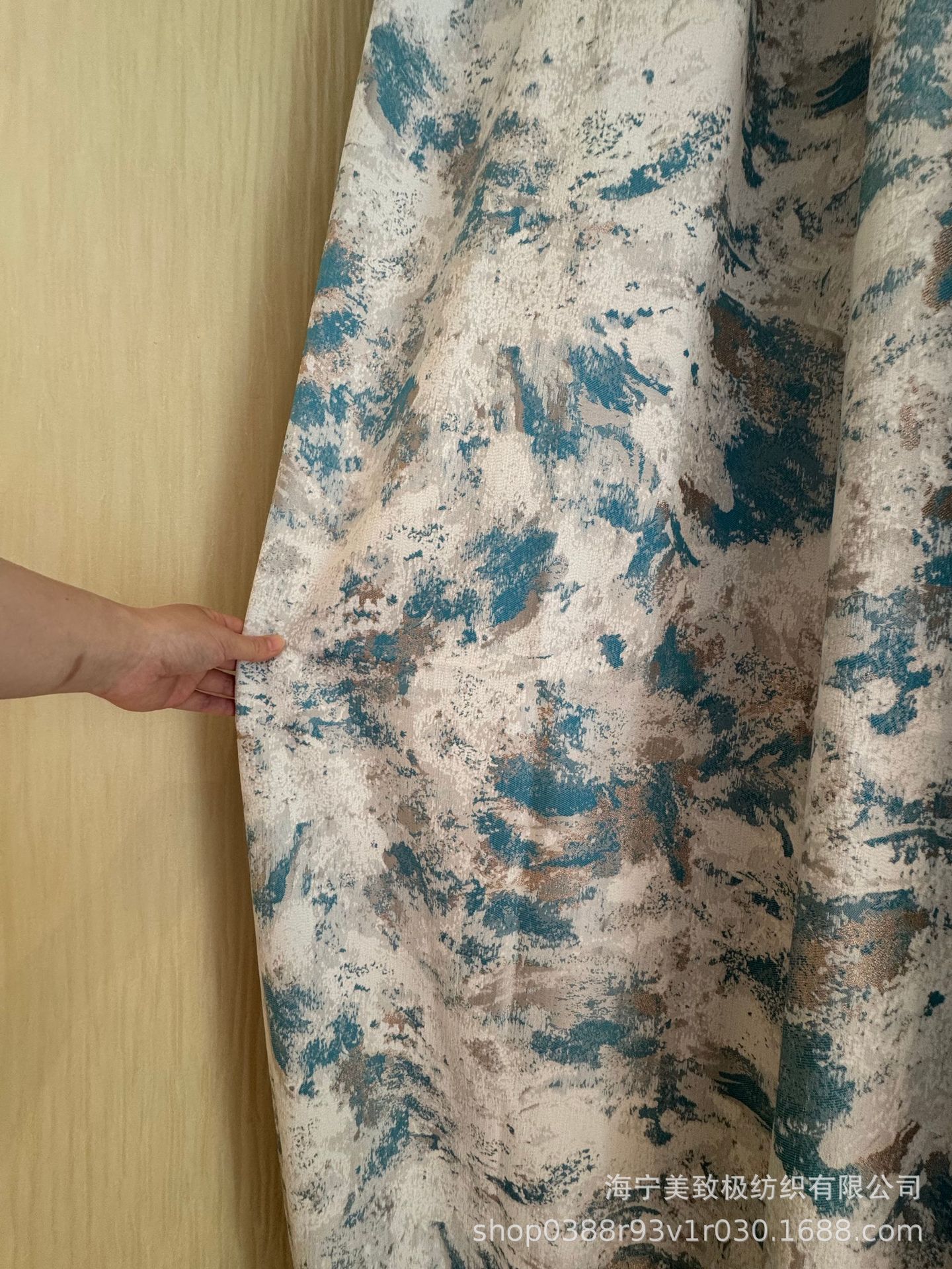 遮光大理石窗帘成品批发