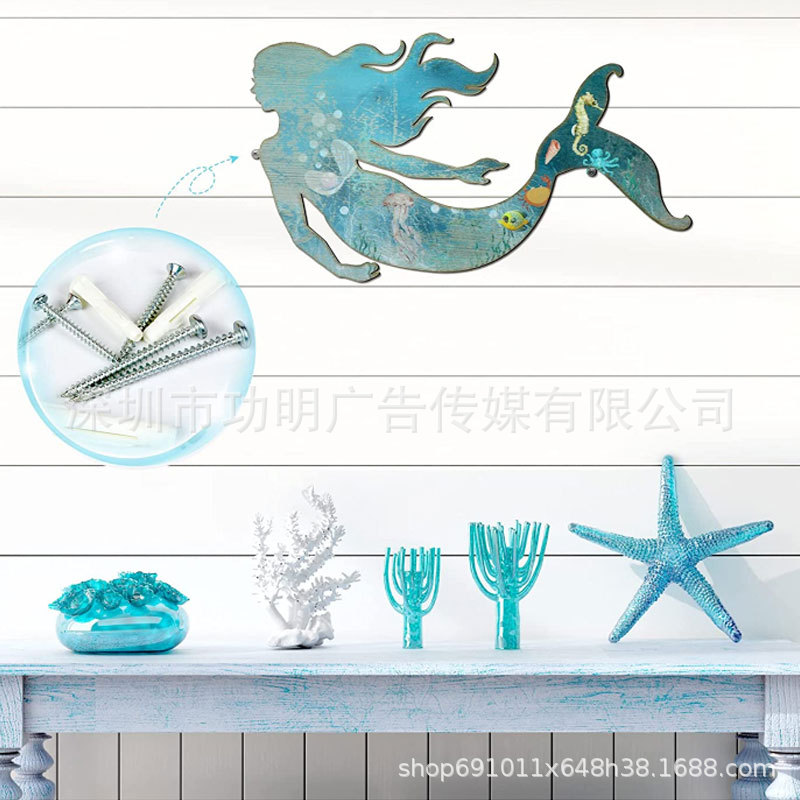 Metal Mermaid Wall Art Rustic Hanging Mermaid Wall Decor Blue Metal Mermaid Decorations 

Stainless Steel Mermaid Sculpture for Room Wall Patio Swimming Pool Bathroom