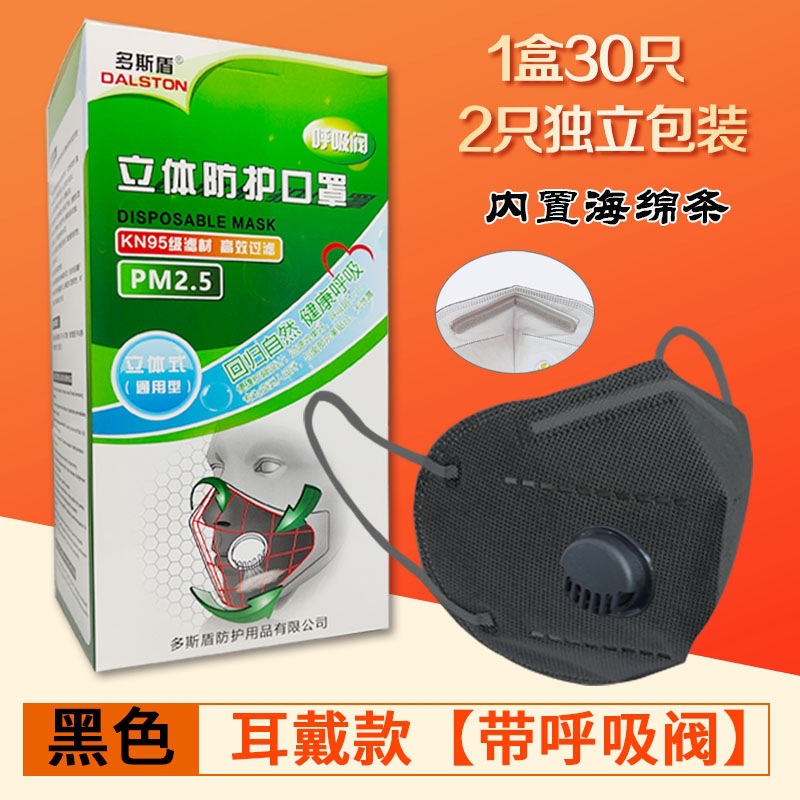 黑色耳戴带呼吸阀-海绵条