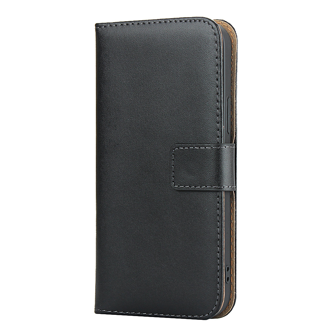 苹果iPhone12promax平纹真皮钱包皮套