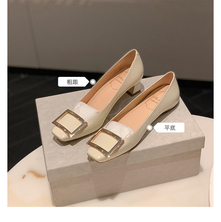 葡萄妈studiolee 经典方扣小方头浅口高跟鞋