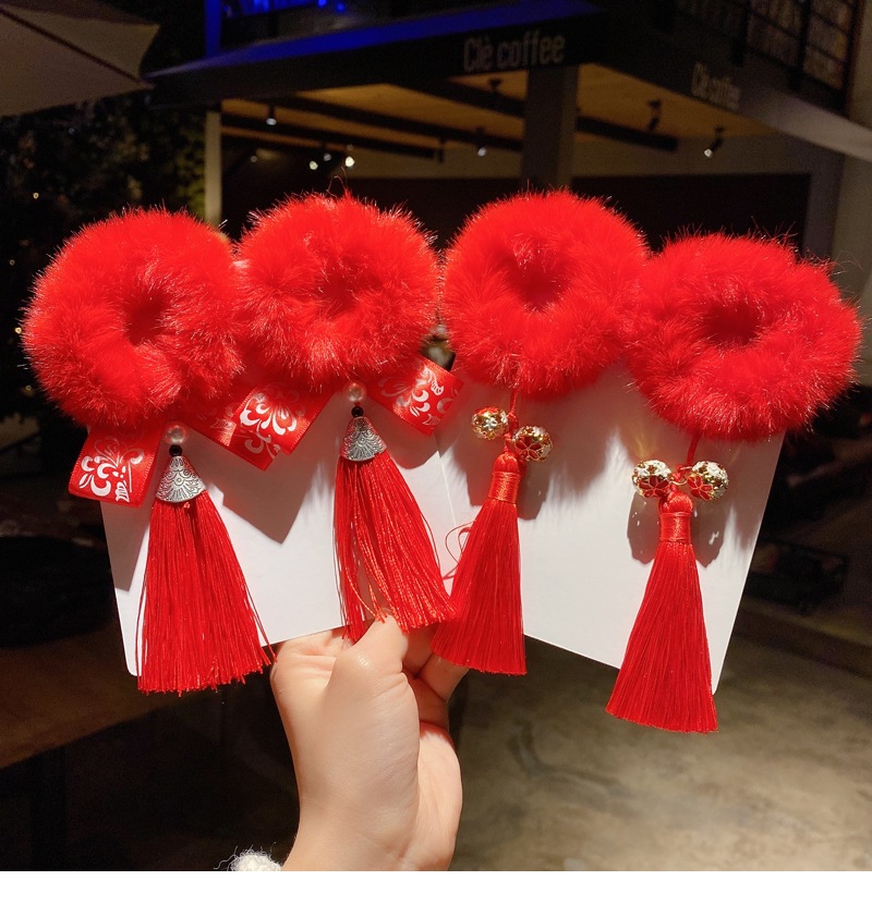 新年红色儿童发圈发夹