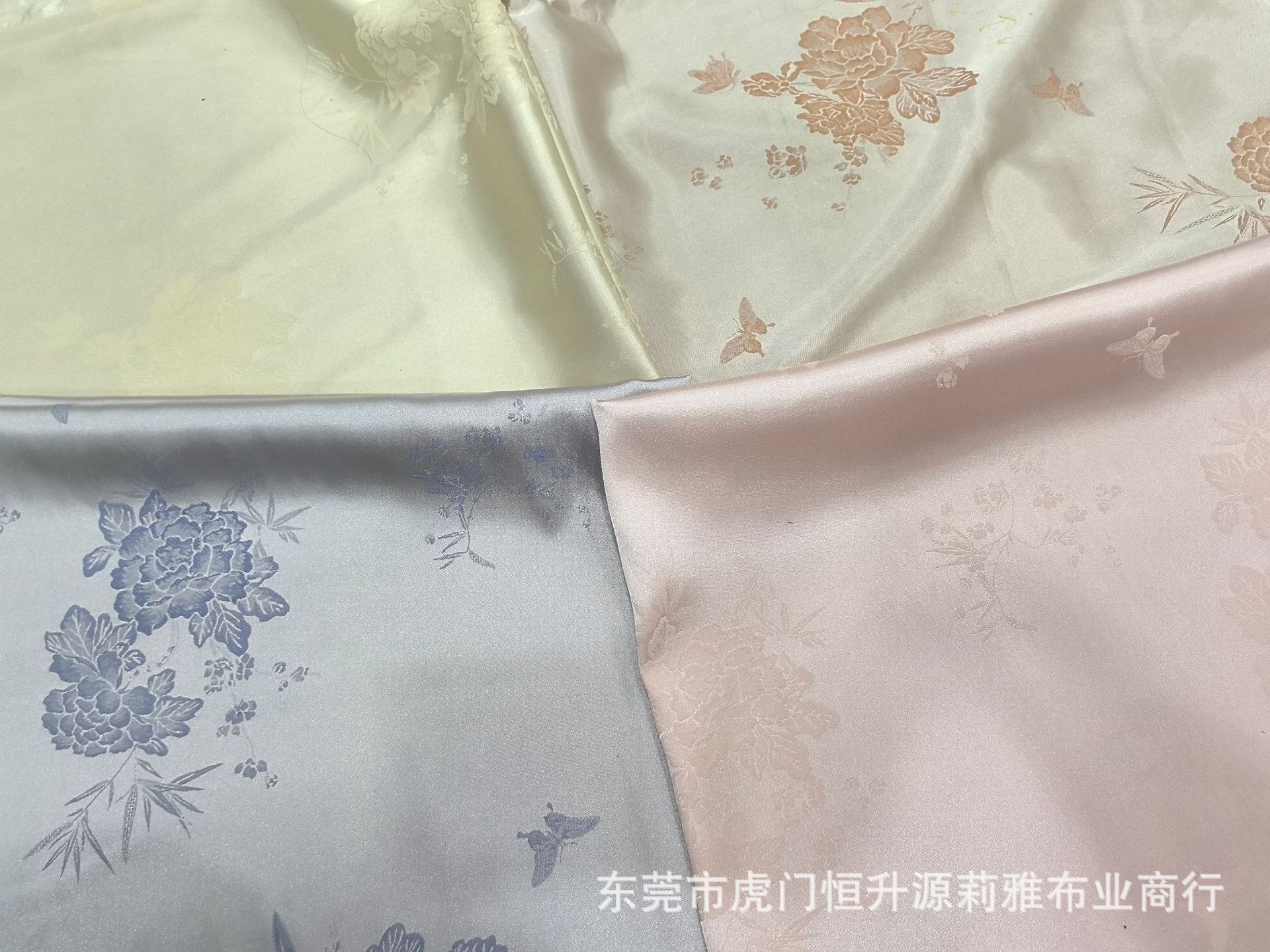 新款仿人丝涤双色提花面料 中式花朵提花秋冬外套衬衫