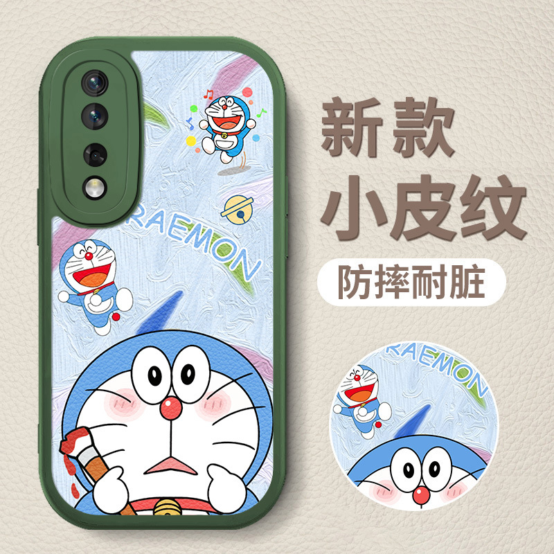 6-绿D-84202-蓝色油画哆啦梦绿底