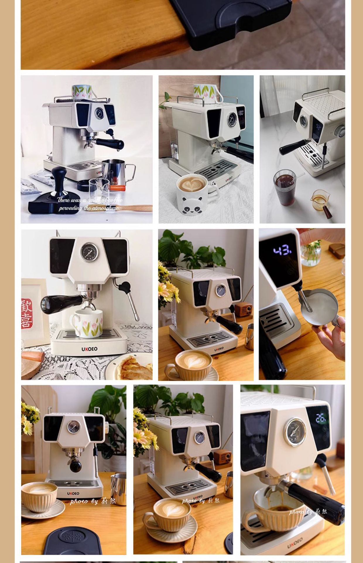 K1高比克熊猫小K咖啡机家用意式浓缩小型半自动蒸汽打奶泡.j