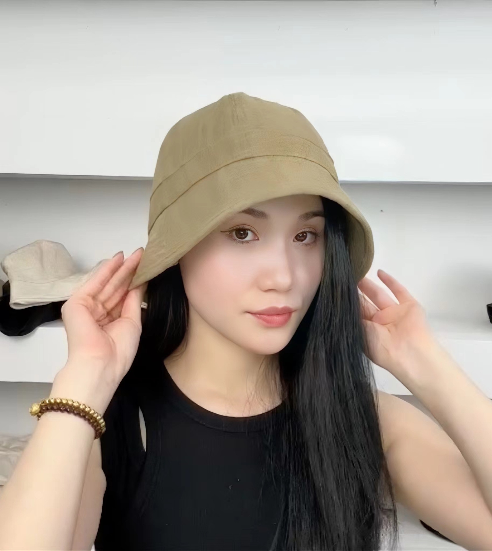 YF126-亚麻圆顶小檐盆帽