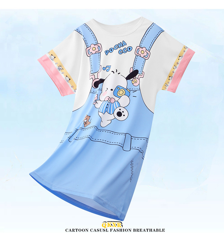 商品详情图_东南亚儿童睡衣夏季女童睡裙短袖可爱公主女孩大童洋