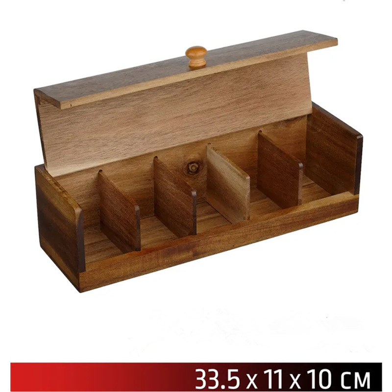 茶叶咖啡包收纳盒木质整理盒咖啡分格盒办公室多功能储物盒 (5
