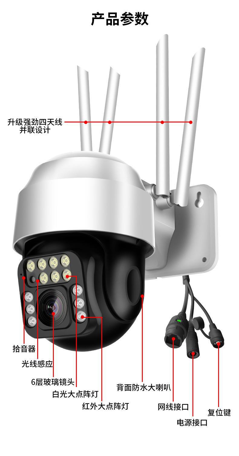 有看头无线监控摄像头360度全景室外防水球机wifi高清监控