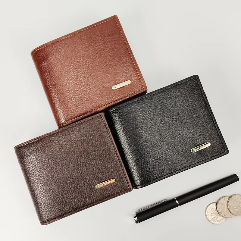 加围男士横款钱包短款跨境外贸简约时尚多功能钱夹 多卡位钱包_