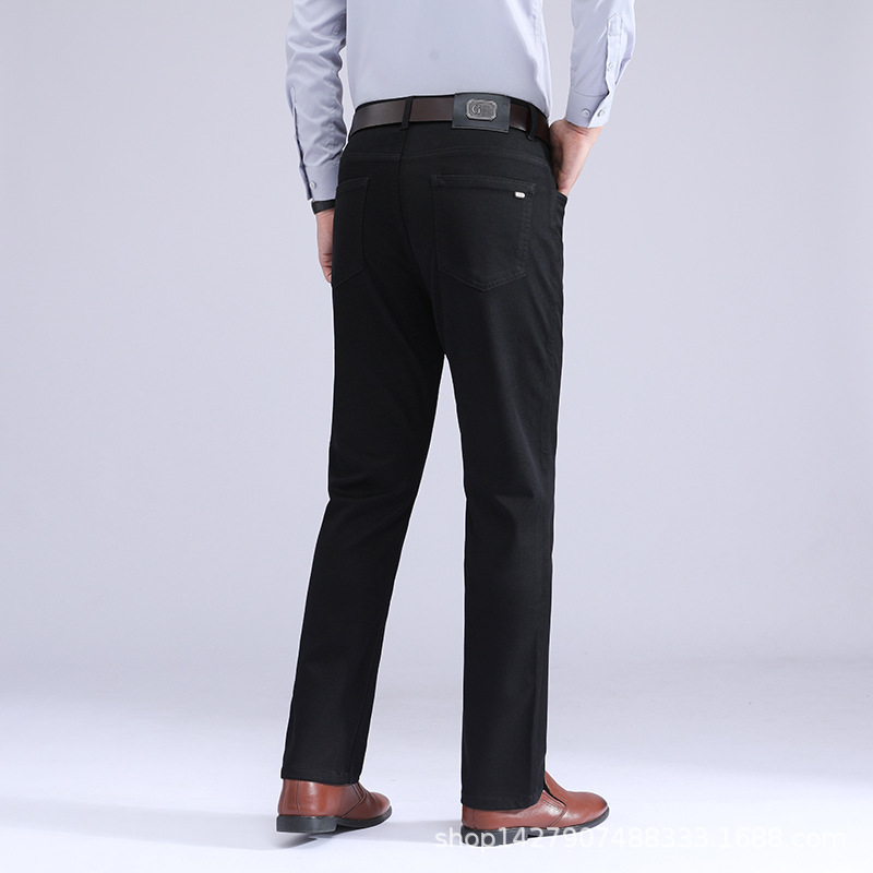 牛仔裤男加长版纯黑色