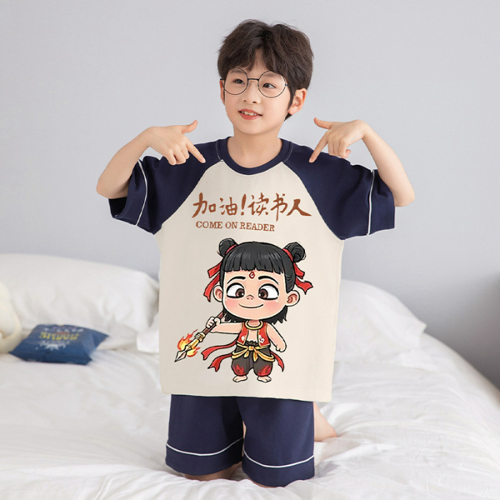 复制_2025新款哪吒男童卡通纯棉儿童睡衣夏季.jpg