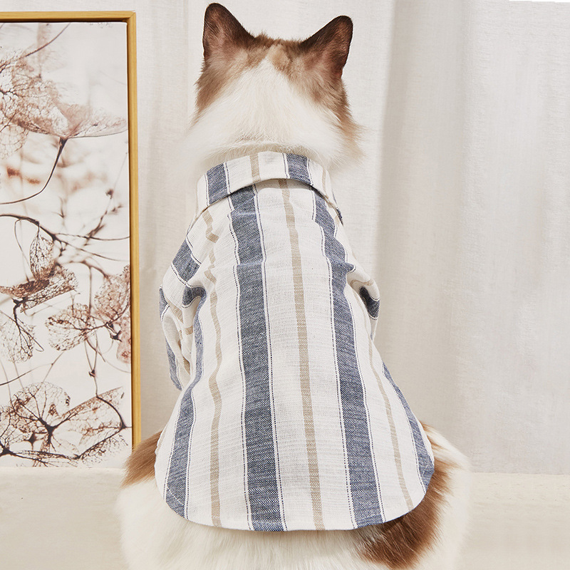 宠物衬衫 条纹猫猫衣服 狗狗衣服
