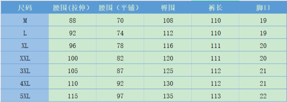 优酷七口袋尺码表