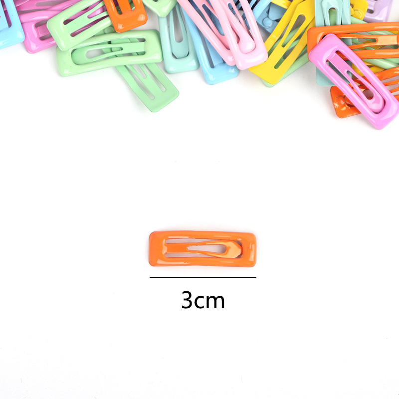 糖果色3cm迷你方形bb夹夏季儿童碎发马卡龙色边夹发饰刘海夹