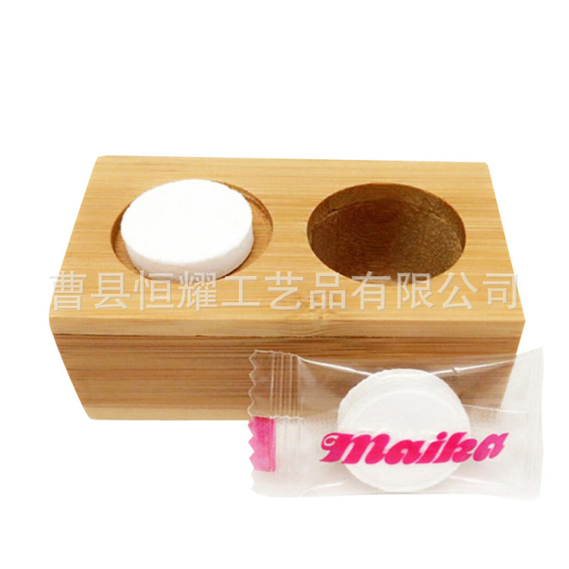 竹制压缩毛巾架桌面小颗粒洗脸巾收纳架跨境热销多孔收纳可定制