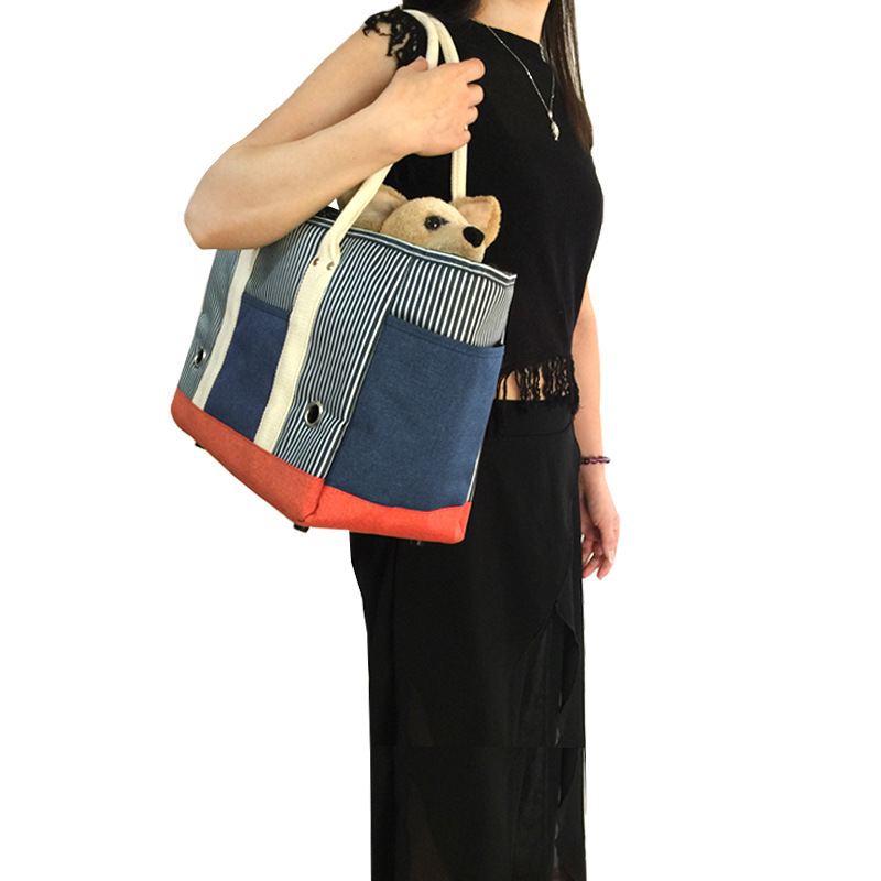 I2-002条纹宠物手提包蓝色-0010