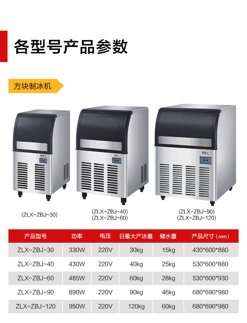 智链兴制冰机商用刨冰机台下制冰机小型风冷雪花制冰机