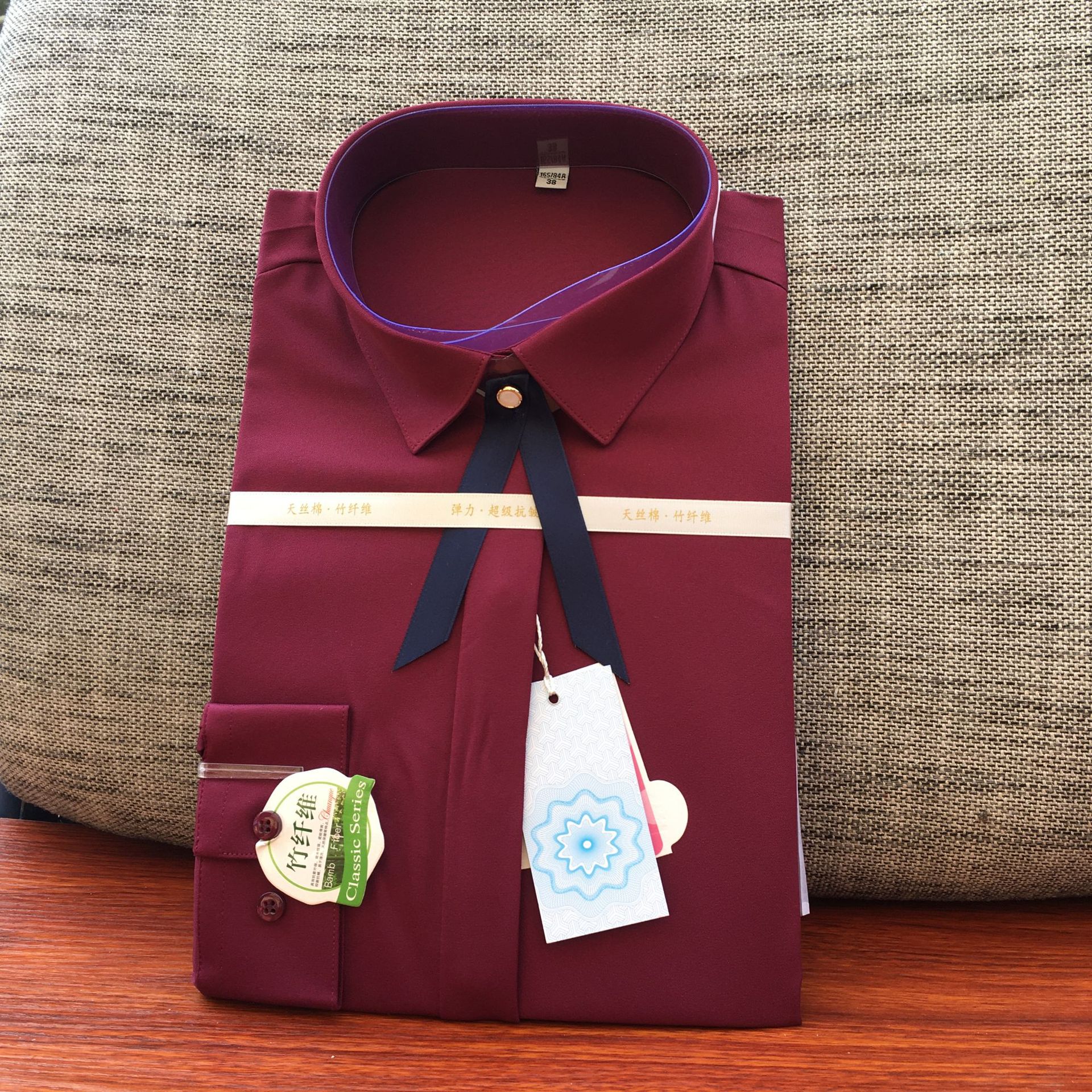 160-7 女长袖酒红色