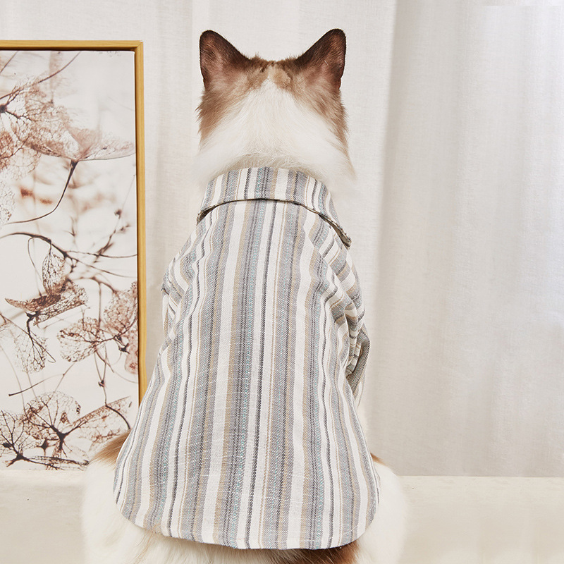 宠物衬衫 条纹猫猫衣服 狗狗衣服