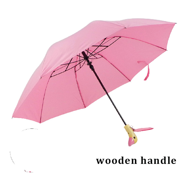 晴雨伞女新款外贸自动二折鸭子伞 厂家销售原木出口太阳伞批发