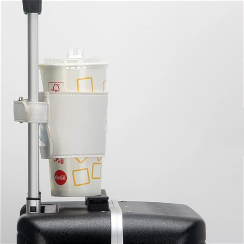 亚马逊行李箱杯架饮料杯咖啡杯套带行李牌旅行皮质拉杆箱杯套