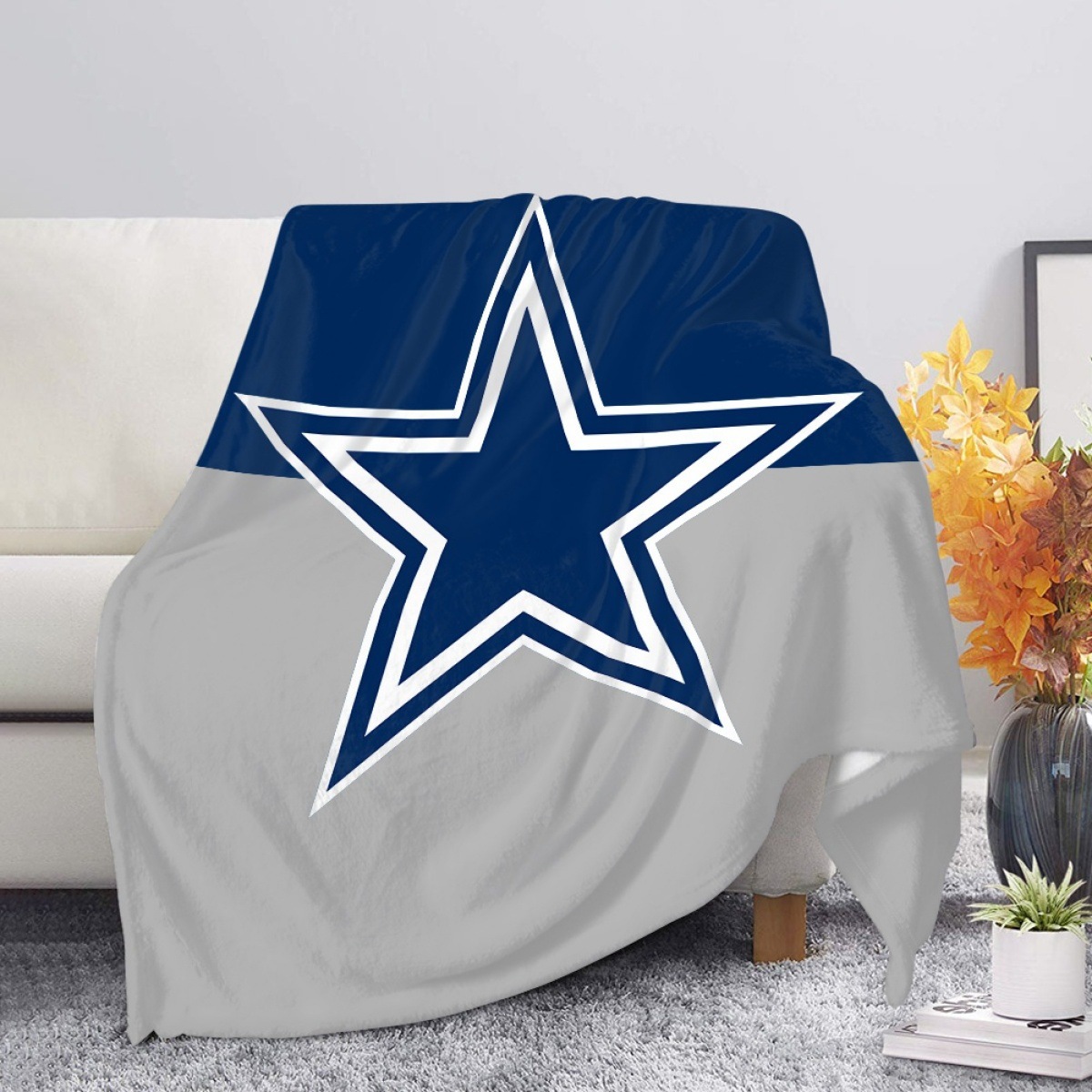 外贸欧美毛毯法兰绒毯子法莱绒毯NFL橄榄球来图印花批发代发