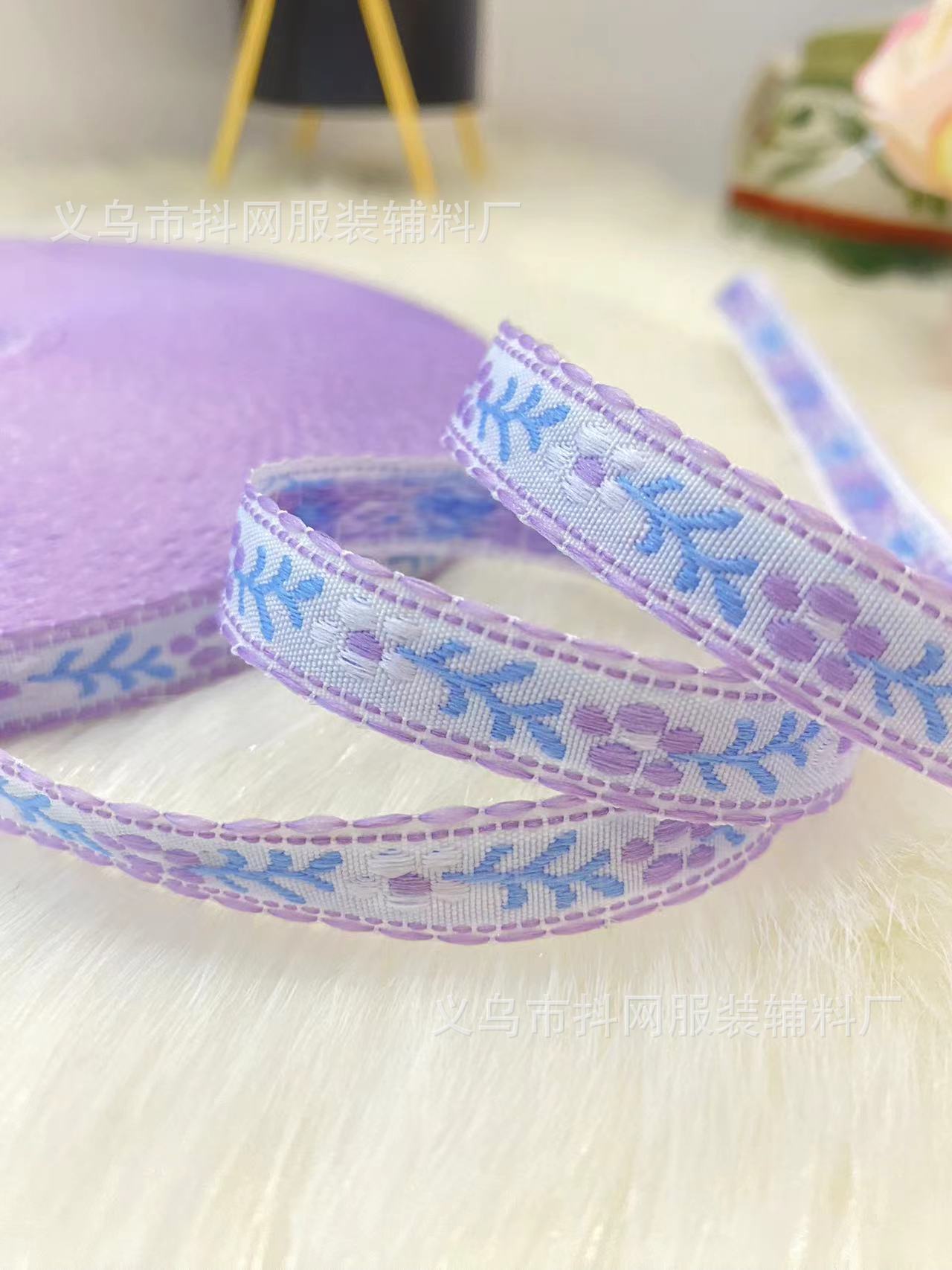 1.2cm提花刺绣手工DIY蝴蝶结织带